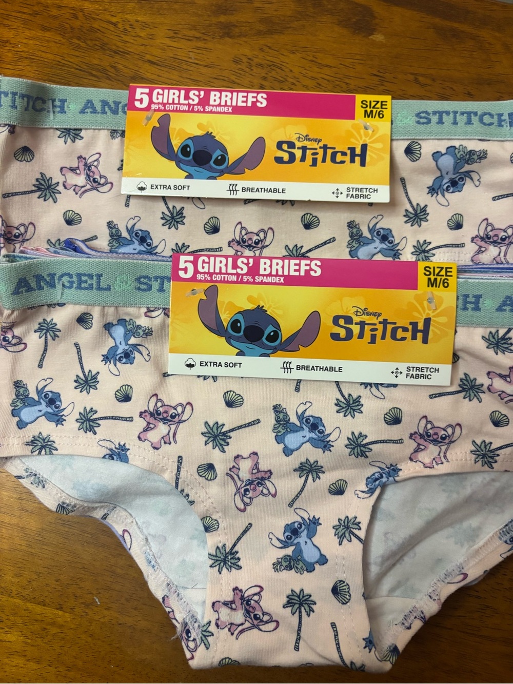 Disney Pink Stitch & Angel Girls' Briefs - 2 Pack
